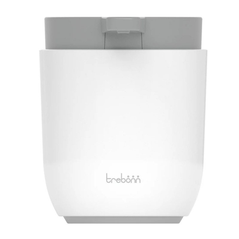 Диспенсър за сапун Trebonn 3025120, Работа чрез натиск, 300 мл, Широк отвор, Голяма помпа, Бял/сив