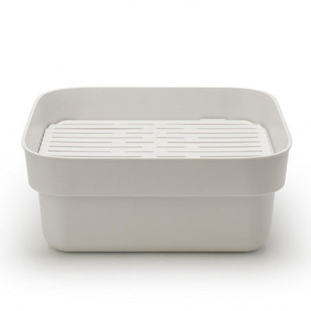 Купа за миене и отцеждане Brabantia 1003316, 16.1 х 37.4 х 34.4 см, Безопасна за съдове с незалепващо покритие, Светлосив