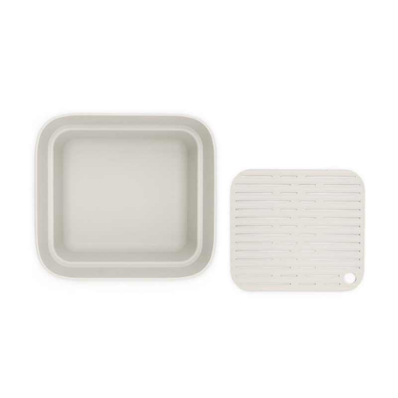 Купа за миене и отцеждане Brabantia 1003316, 16.1 х 37.4 х 34.4 см, Безопасна за съдове с незалепващо покритие, Светлосив