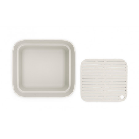 Купа за миене и отцеждане Brabantia 1003316, 16.1 х 37.4 х 34.4 см, Безопасна за съдове с незалепващо покритие, Светлосив