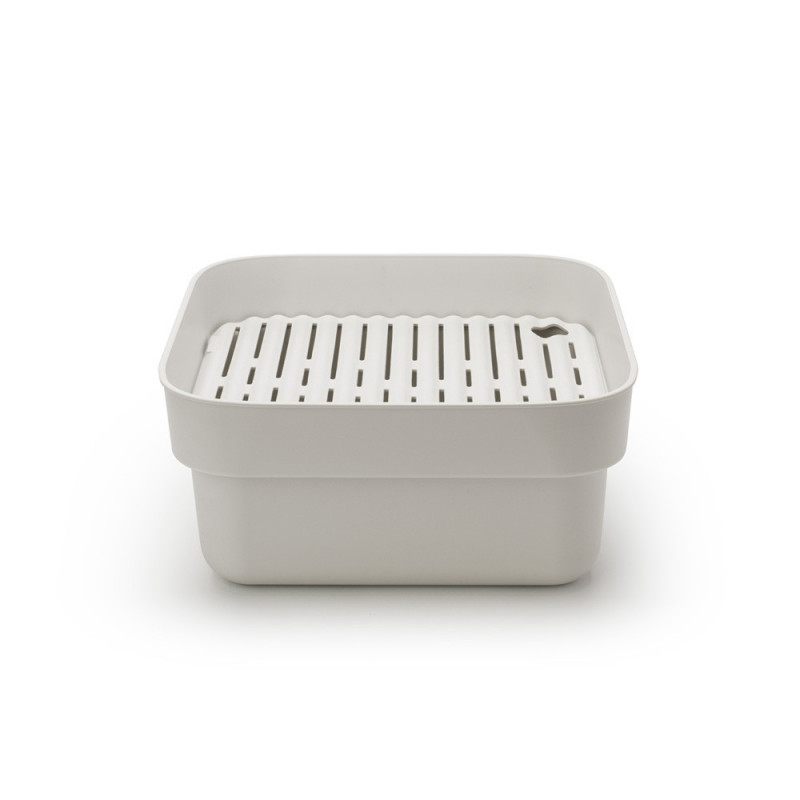 Купа за миене и отцеждане Brabantia 1003316, 16.1 х 37.4 х 34.4 см, Безопасна за съдове с незалепващо покритие, Светлосив