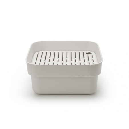 Купа за миене и отцеждане Brabantia 1003316, 16.1 х 37.4 х 34.4 см, Безопасна за съдове с незалепващо покритие, Светлосив