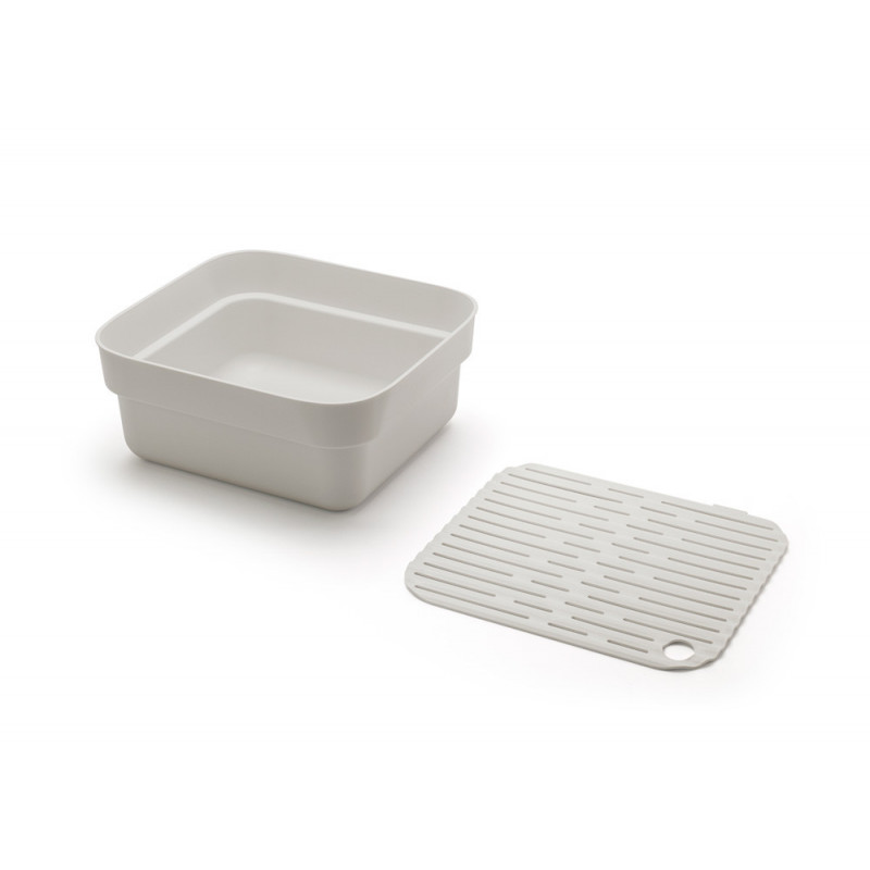 Купа за миене и отцеждане Brabantia 1003316, 16.1 х 37.4 х 34.4 см, Безопасна за съдове с незалепващо покритие, Светлосив