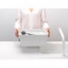 Купа за миене и отцеждане Brabantia 1003316, 16.1 х 37.4 х 34.4 см, Безопасна за съдове с незалепващо покритие, Светлосив