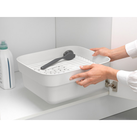Купа за миене и отцеждане Brabantia 1003316, 16.1 х 37.4 х 34.4 см, Безопасна за съдове с незалепващо покритие, Светлосив