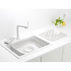 Купа за миене и отцеждане Brabantia 1003316, 16.1 х 37.4 х 34.4 см, Безопасна за съдове с незалепващо покритие, Светлосив