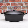 Чугунена тенджера Kinghoff KH 1477, 4.5 литра, 29 см, Овална форма, Индукция, Черен