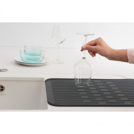 Силиконова подложка за сушене на съдове Brabantia SinkSide 1000206, 43.5x32.5 см, Сгъваема, Тъмносив