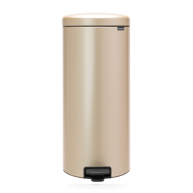 Кош за боклук с педал Brabantia NewIcon 1003209, 30 л, Плавно затваряне, Противоплъзгаща основа, Златен металик