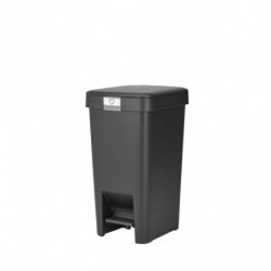 Кош за боклук с педал Brabantia StepUp 1008476, 10 л, Екологични материали, Голям отвор, Тъмносив