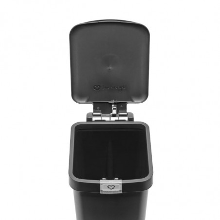 Кош за боклук с педал Brabantia StepUp 1008476, 10 л, Екологични материали, Голям отвор, Тъмносив