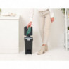 Кош за боклук с педал Brabantia StepUp 1008476, 10 л, Екологични материали, Голям отвор, Тъмносив