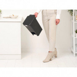 Кош за боклук с педал Brabantia StepUp 1008476, 10 л, Екологични материали, Голям отвор, Тъмносив