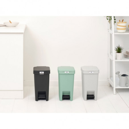 Кош за боклук с педал Brabantia StepUp 1008476, 10 л, Екологични материали, Голям отвор, Тъмносив