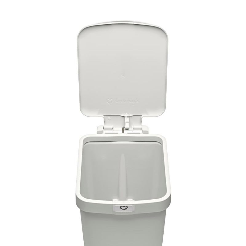 Кош за боклук с педал Brabantia StepUp 1008480, 16 л, Екологични материали, Голям отвор, Светлосив