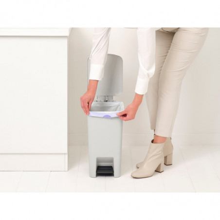 Кош за боклук с педал Brabantia StepUp 1008480, 16 л, Екологични материали, Голям отвор, Светлосив