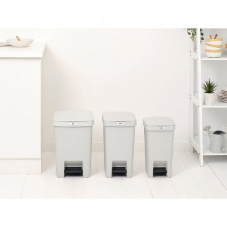 Кош за боклук с педал Brabantia StepUp 1008480, 16 л, Екологични материали, Голям отвор, Светлосив