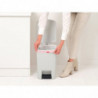 Кош за боклук с педал Brabantia StepUp 1008483, 25 л, Екологични материали, Голям отвор, Светлосив