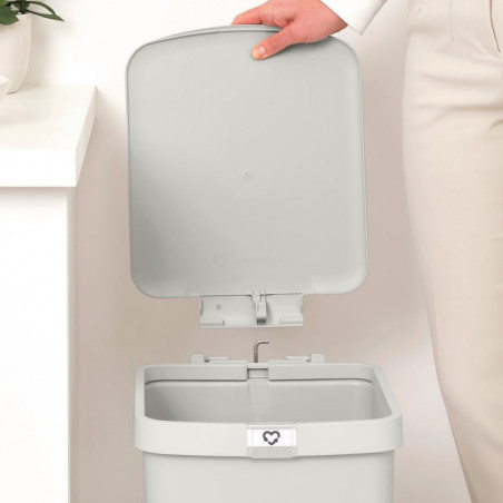 Кош за боклук с педал Brabantia StepUp 1008483, 25 л, Екологични материали, Голям отвор, Светлосив