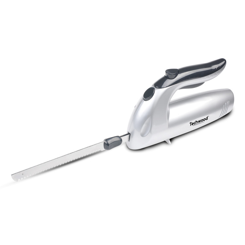 Електрически нож Techwood TCE-009, 24.5 см, 150W, 2 остриета от неръждаема стомана, Рязане на замразена храна, Инокс