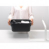 Купа за миене и отцеждане Brabantia 1003315, 16.1 х 37.4 х 34.4 см, Безопасна за съдове с незалепващо покритие, Тъмносив