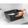 Купа за миене и отцеждане Brabantia 1003315, 16.1 х 37.4 х 34.4 см, Безопасна за съдове с незалепващо покритие, Тъмносив