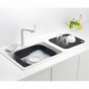 Купа за миене и отцеждане Brabantia 1003315, 16.1 х 37.4 х 34.4 см, Безопасна за съдове с незалепващо покритие, Тъмносив