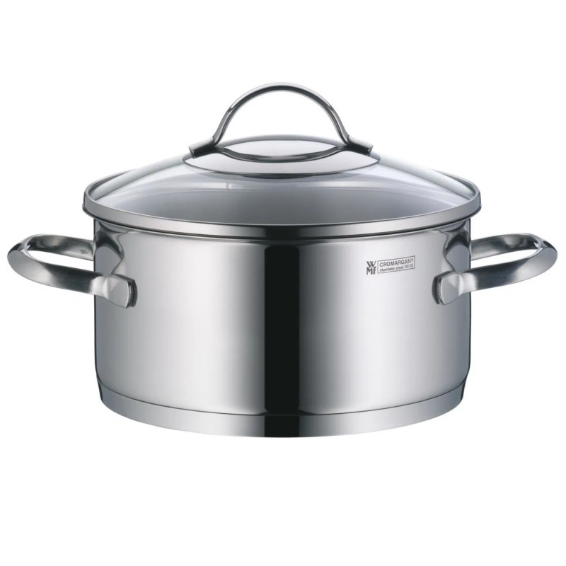 Комплект тенджери WMF Provence Plus 5, 9 части, Неръждаема стомана 18/10, Многослойно TransTherm дъно, Индукция, Сребрист