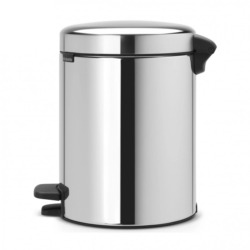 Кош за боклук с педал Brabantia NewIcon 649010, 5 л, Леко затваряне, Противоплъзгаща основа, Инокс