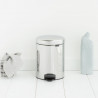 Кош за боклук с педал Brabantia NewIcon 649010, 5 л, Леко затваряне, Противоплъзгаща основа, Инокс