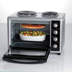 Готварска печка с два котлона Ariete Bon Cuisine 995, 1500W, 40 л, Таймер, 4 позиции за печене, Инокс