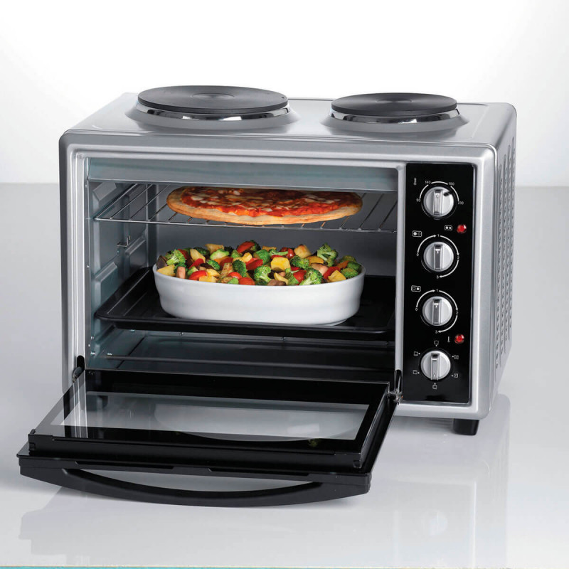 Готварска печка с два котлона Ariete Bon Cuisine 995, 1500W, 40 л, Таймер, 4 позиции за печене, Инокс