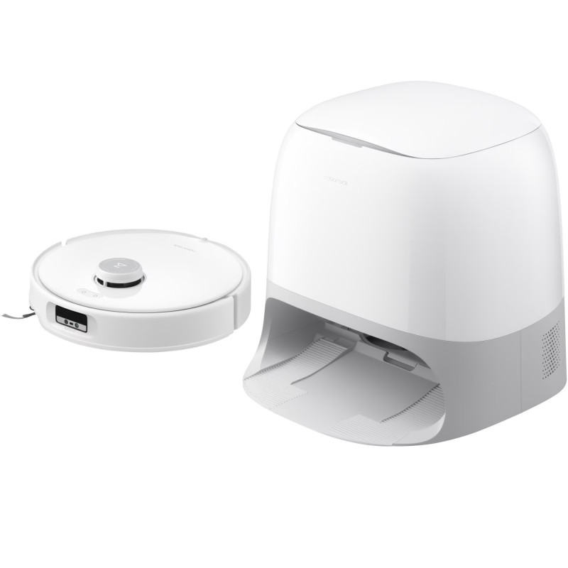 Прахосмукачка робот Roborock Q Revo Curv QRC02-00, 18500 Pa, 6400 mAh, 66W, 3D Картографиране LiDar, Станция за зареждане, Автономия до 4 часа, Бял