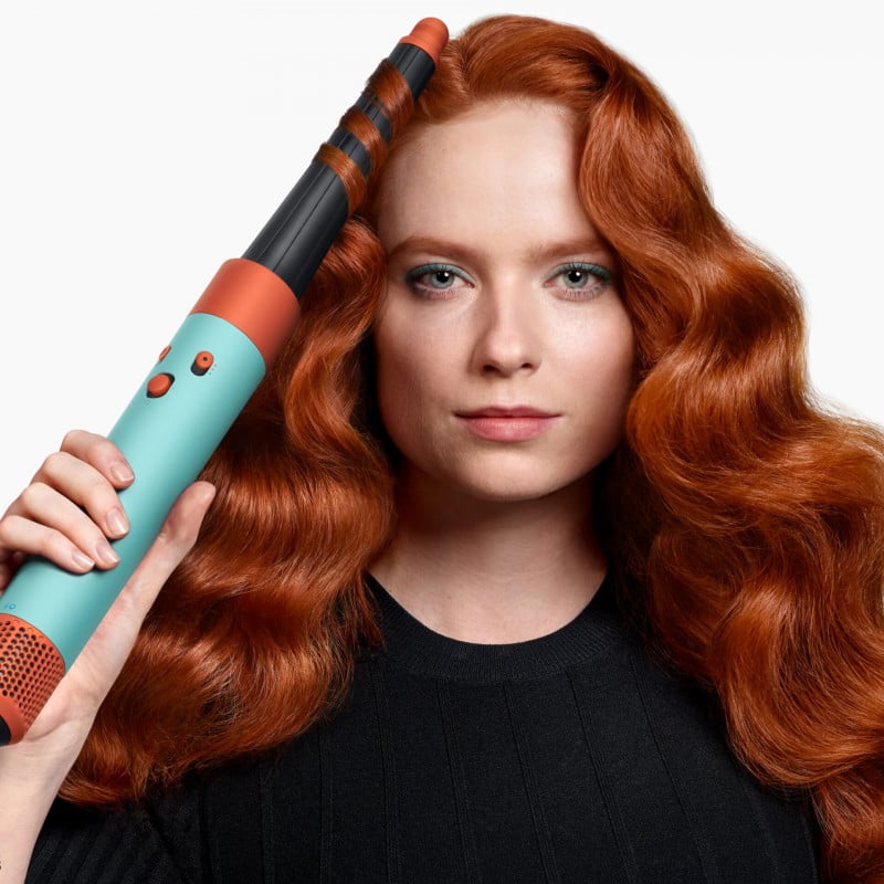 Маша за коса Dyson HS08 Airwrap T1/T2 CePa/Tz, 1300W, 13.5 л/с, Йонизиране, 3 скорости, 3 температури, Bluetooth, Керамична патина/топаз