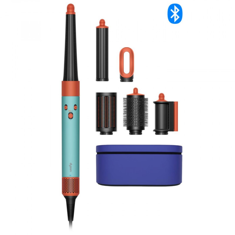 Маша за коса Dyson HS08 Airwrap T1/T2 CePa/Tz, 1300W, 13.5 л/с, Йонизиране, 3 скорости, 3 температури, Bluetooth, Керамична патина/топаз
