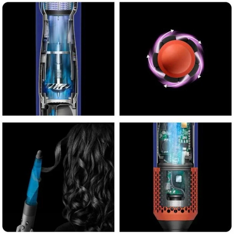 Маша за коса Dyson HS08 Airwrap T1/T2 CePa/Tz, 1300W, 13.5 л/с, Йонизиране, 3 скорости, 3 температури, Bluetooth, Керамична патина/топаз