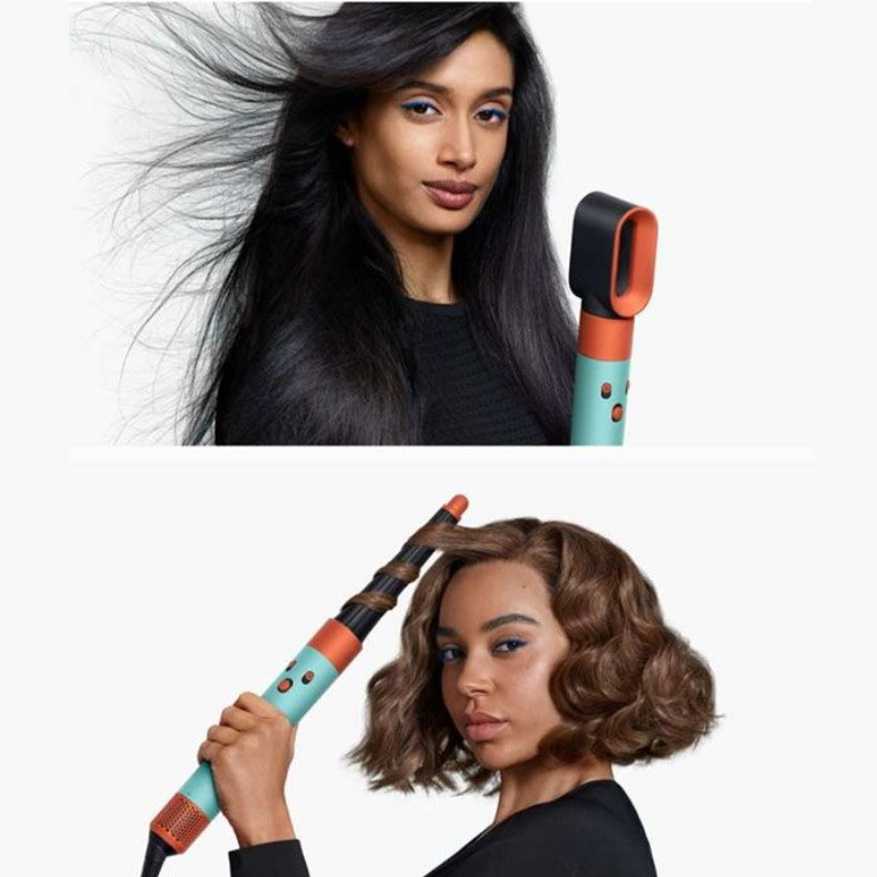 Маша за коса Dyson HS08 Airwrap T1/T2 CePa/Tz, 1300W, 13.5 л/с, Йонизиране, 3 скорости, 3 температури, Bluetooth, Керамична патина/топаз