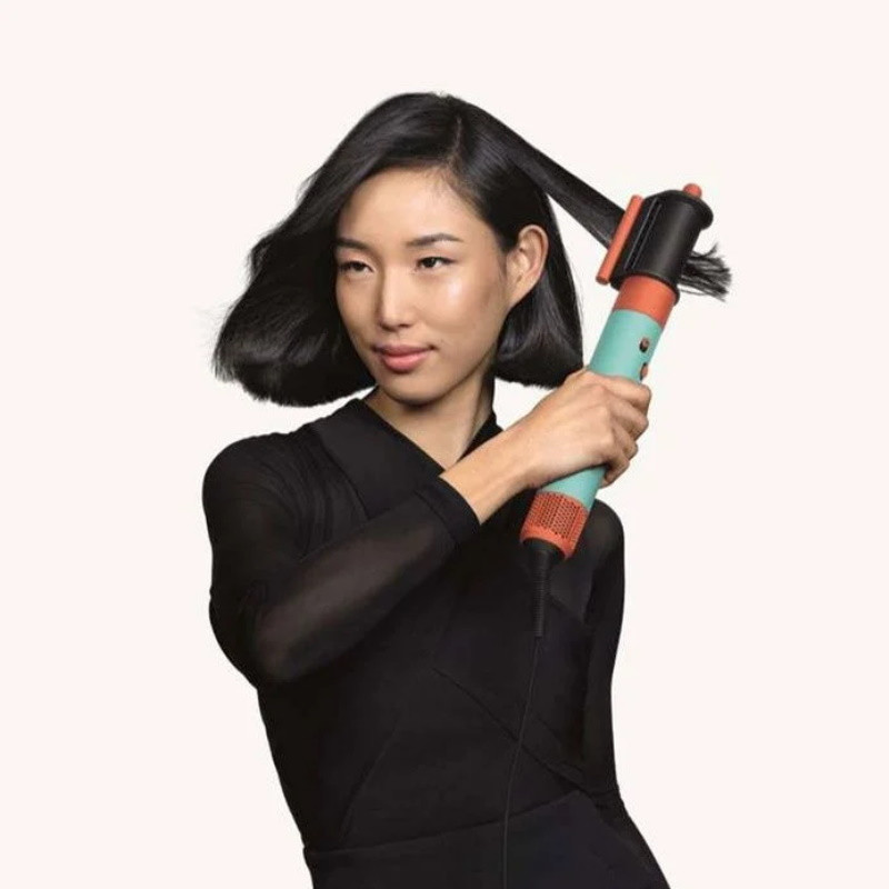 Маша за коса Dyson HS08 Airwrap T1/T2 CePa/Tz, 1300W, 13.5 л/с, Йонизиране, 3 скорости, 3 температури, Bluetooth, Керамична патина/топаз