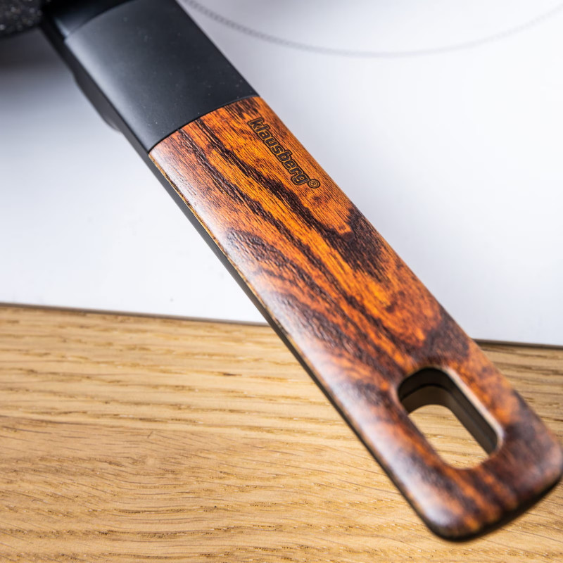Комплект тенджери и тигани Klausberg KB 7831, 12 ч, Отливка, Мраморно покритие, Индукция, Черен