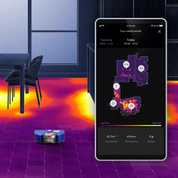 Прахосмукачка робот Dyson 360, 65 AW, 22000 Pa, 110000 об/мин, 4 режима, 360° визуална навигация, Hyperdymium, Нисък профил, Син/никел