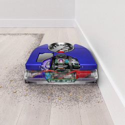 Прахосмукачка робот Dyson 360, 65 AW, 22000 Pa, 110000 об/мин, 4 режима, 360° визуална навигация, Hyperdymium, Нисък профил, Син/никел