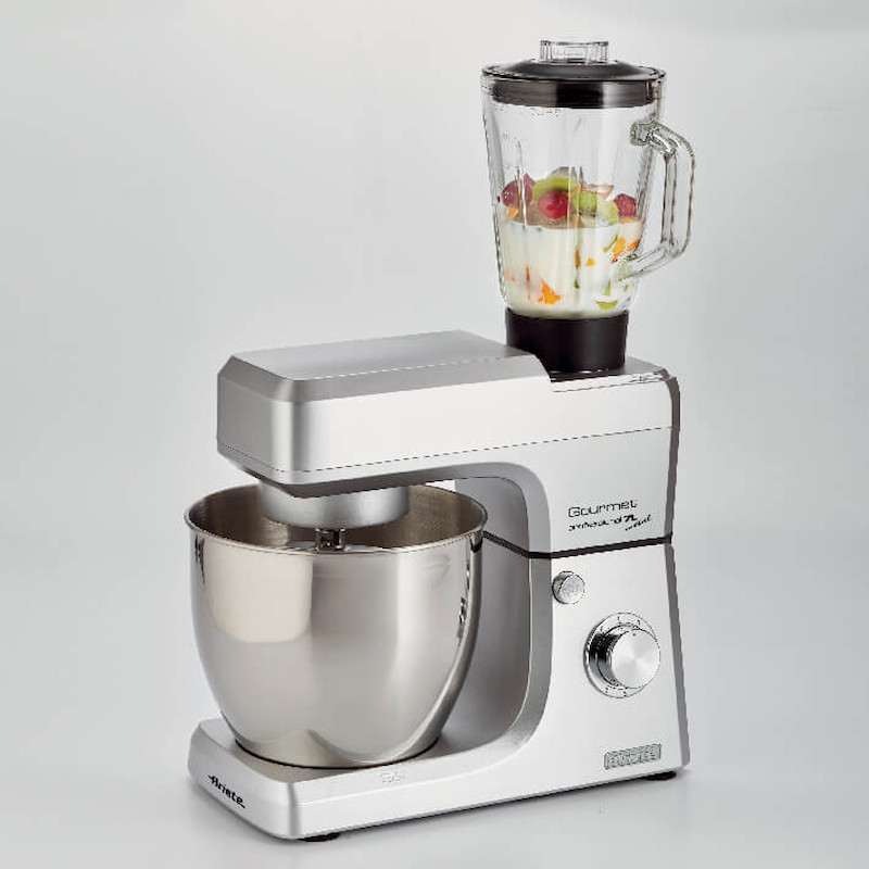 Кухненски робот Ariete Gourmet Professional 1598/10, 2100W, 7 л, Блендер 1.5 л, 6 скорости, Пулс, Неплъзгащи се крачета, Инокс