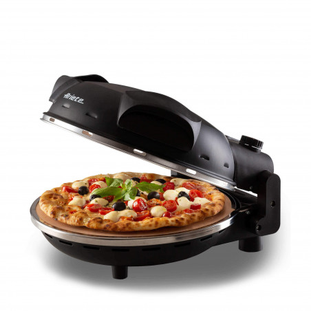 Електрическа фурна за пица Ariete "Пица за 4 минути" 0917/00, 1200W, 32 см, До 400C, 5 нива, Каменна плоча, Незалепващо покритие, Черен
