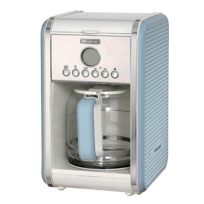 Кафемашина Ariete VINTAGE AMERICANO 1342/05, 960W, 2.1 л, Таймер, Програмиране, Пауза, Противокапкова система, Син