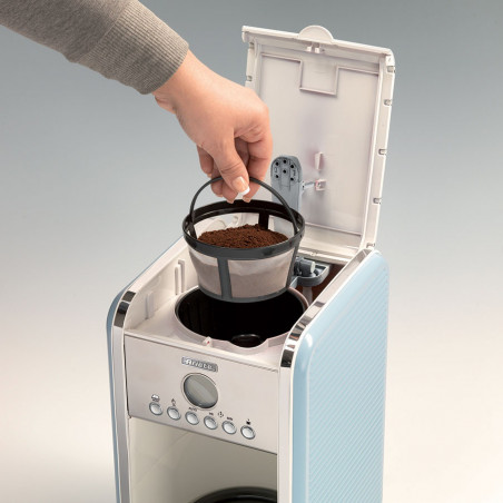 Кафемашина Ariete VINTAGE AMERICANO 1342/05, 960W, 2.1 л, Таймер, Програмиране, Пауза, Противокапкова система, Син