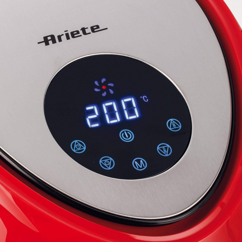 Фритюрник с горещ въздух Ariete AIRY FRYER XXL 4618/01, 1800W,  5.5 л, 7 програми, Таймер, LCD сензорен дисплей, Червен
