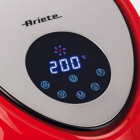 Фритюрник с горещ въздух Ariete AIRY FRYER XXL 4618/01, 1800W,  5.5 л, 7 програми, Таймер, LCD сензорен дисплей, Червен