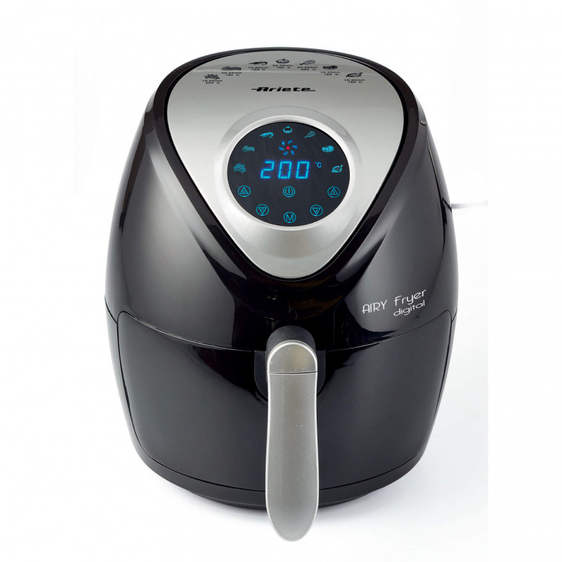 Фритюрник с горещ въздух Ariete AIRY FRYER DIGITAL 4616/00, 1300W, 2.6 л, 7 програми, До 200C, LCD сензорен дисплей, Таймер, Черен