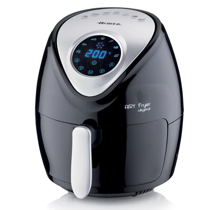 Фритюрник с горещ въздух Ariete AIRY FRYER DIGITAL 4616/00, 1300W, 2.6 л, 7 програми, До 200C, LCD сензорен дисплей, Таймер, Черен