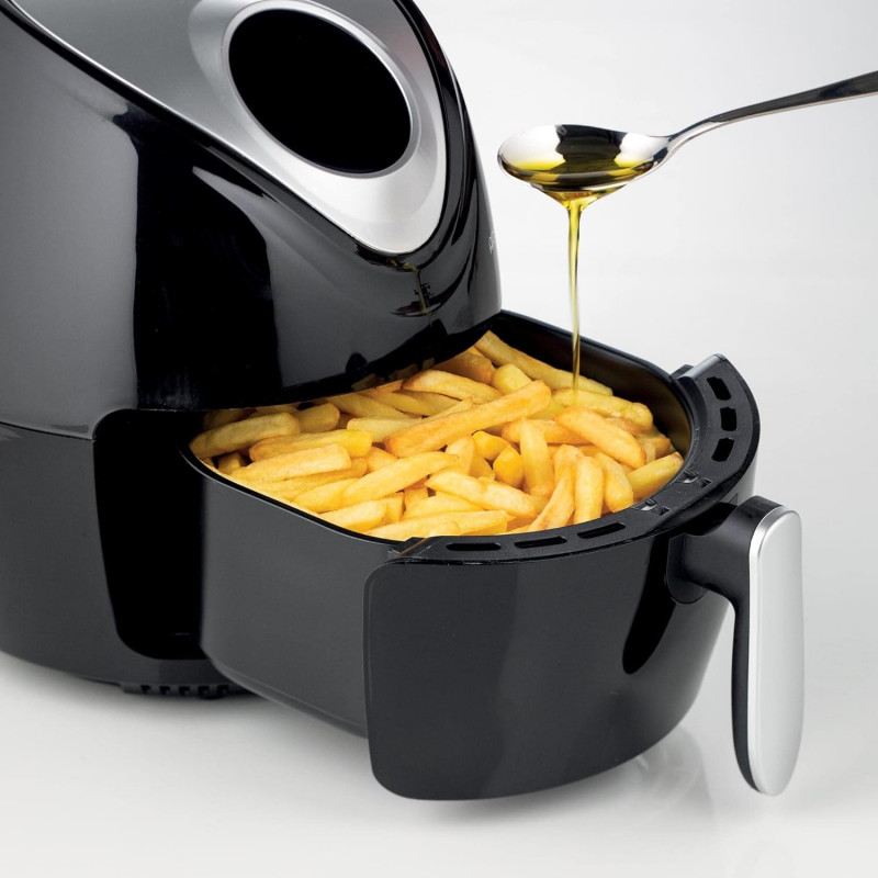 Фритюрник с горещ въздух Ariete AIRY FRYER DIGITAL 4616/00, 1300W, 2.6 л, 7 програми, До 200C, LCD сензорен дисплей, Таймер, Черен